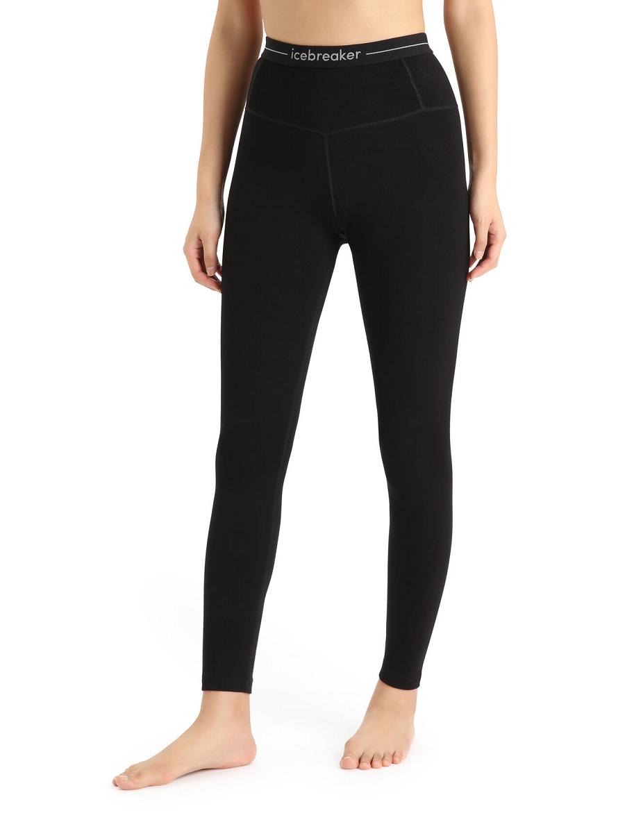 Black Women\'s Icebreaker Merino 260 Tech High Rise Leggings | USA 1533JPQJ